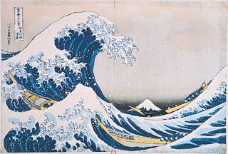 Hokusai block print